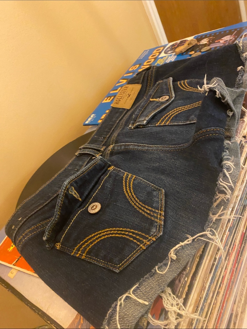 Hollister Dark Blue Slim Distressed Jeans